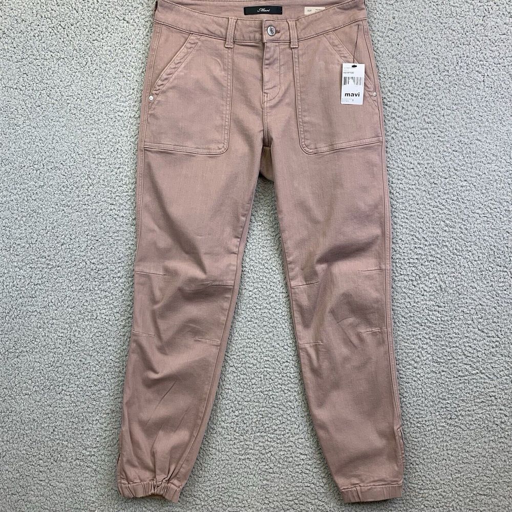 Mavi Ivy Jeans Women's Size 27/28 Maroon Mid‎ Rise Slim Cargo Zipper Ankle NEW